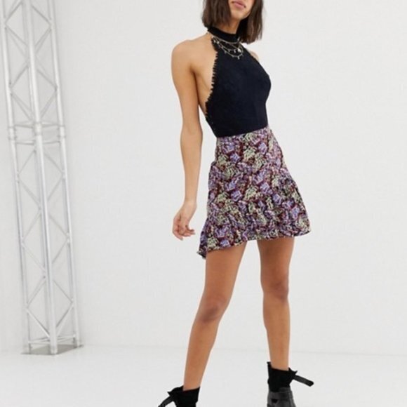 Free People Nadia Ruffle Mini Skirt. 0 - Picture 3 of 14